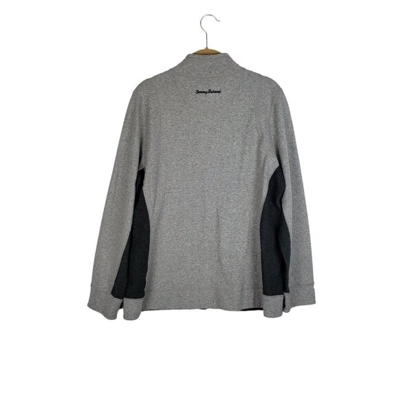 Tommy Bahama Reversible Full Zip Mock Neck Jacket Gray Knit Womens Size Large - Picture 3 of 9